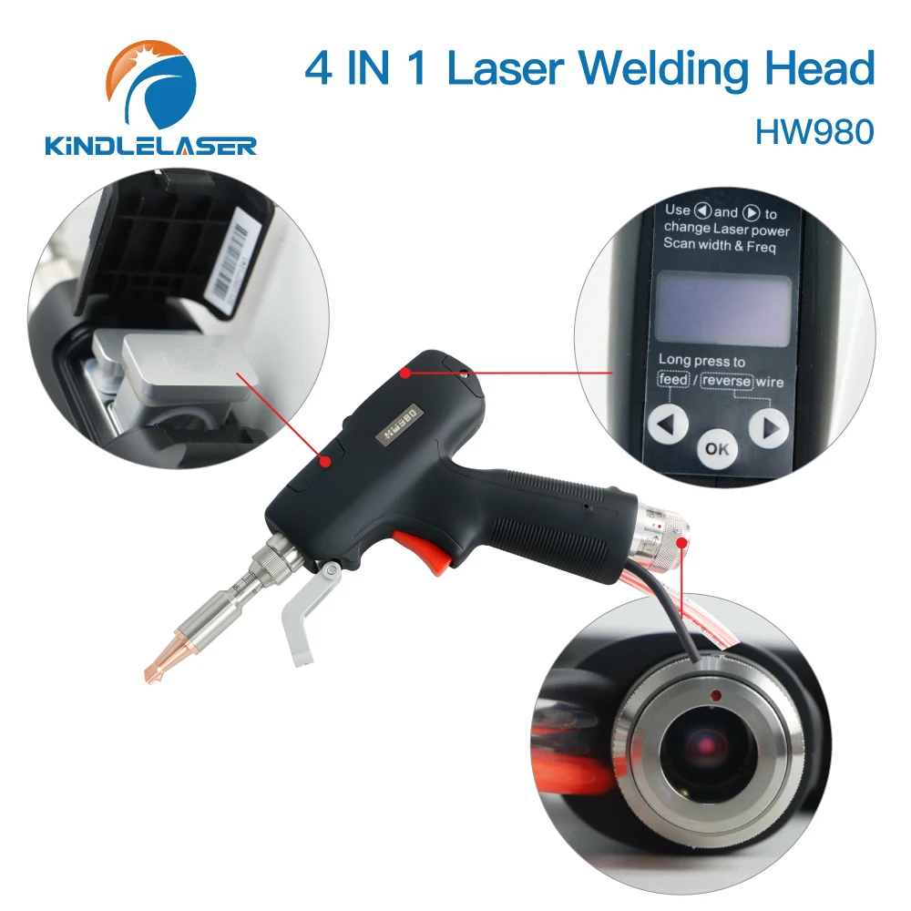 Easy to Operate 4-in-1 Handheld Welding Head Au3tech  Laser Welding System Set for Handheld Fiber Laser Welding Machine 3000W