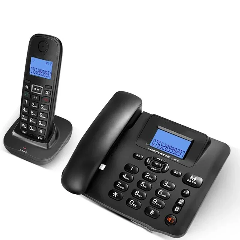 2.4G Corded/Cordless Phone System with 1 Handset - Answering Machine, 3-Way Conference, 300M Long Range, Wireless Telephone