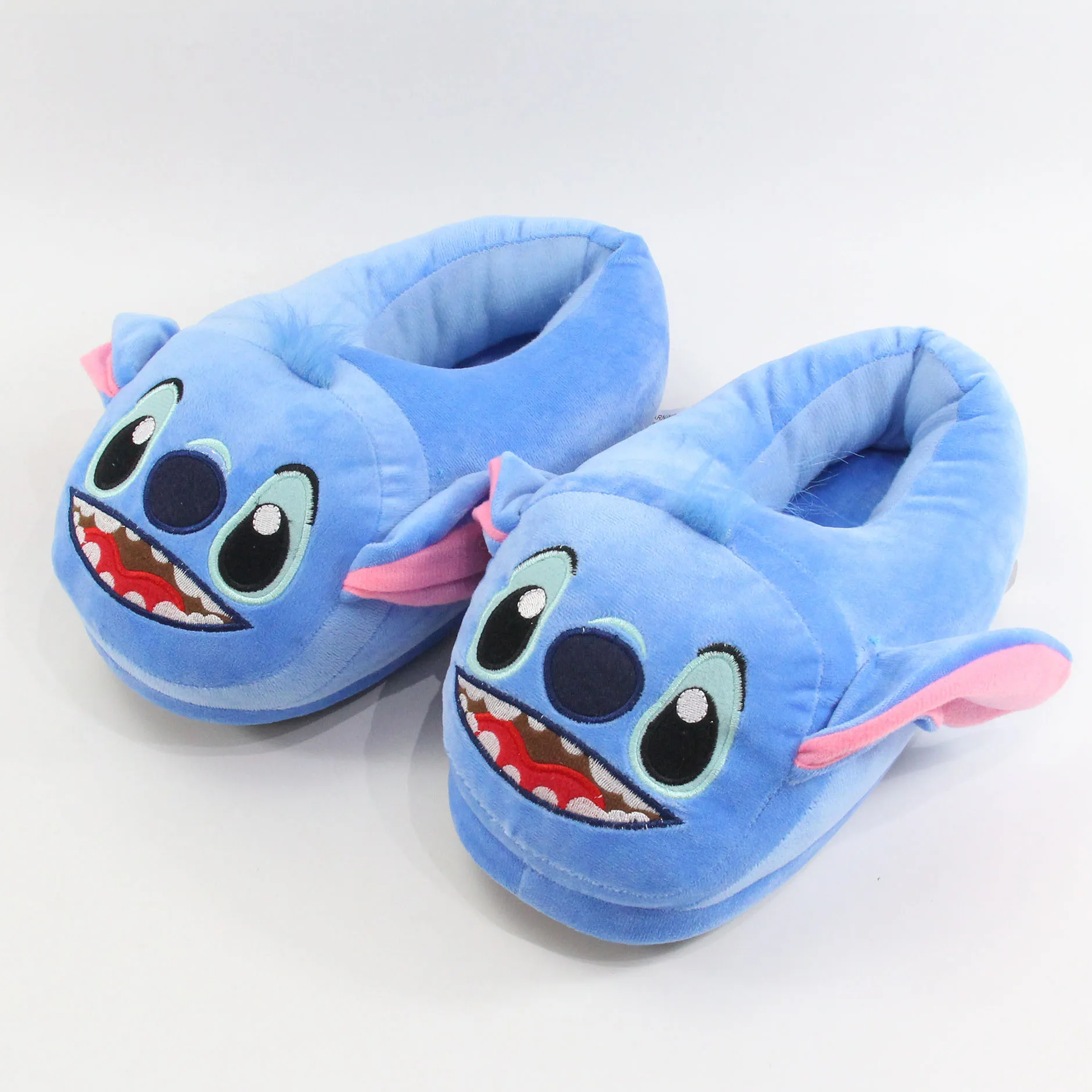 Disney Cute Stitch Lilo Stuffed Slippers for Home Cartoon Winter Shoes Child Adult Toys Gifts