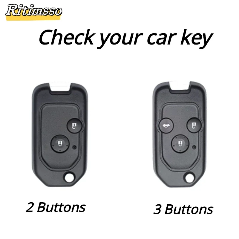 2 3 Buttons Alloy Remote Flip Folding Car Key Shell Case For Honda Accord Civic CRV Pilot 2007 2008 2009 2010 2011 2012 2013