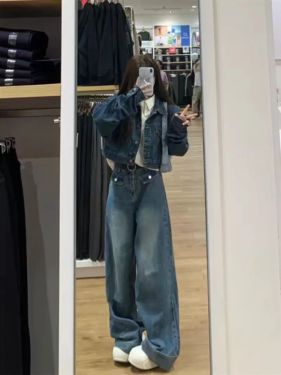 

Denim Coat High Quality Big Pearl Womens Summer Three-Quarter Knitted Balloon Sleeved Hollowed Out Pocketed Hipster Airy Jackets