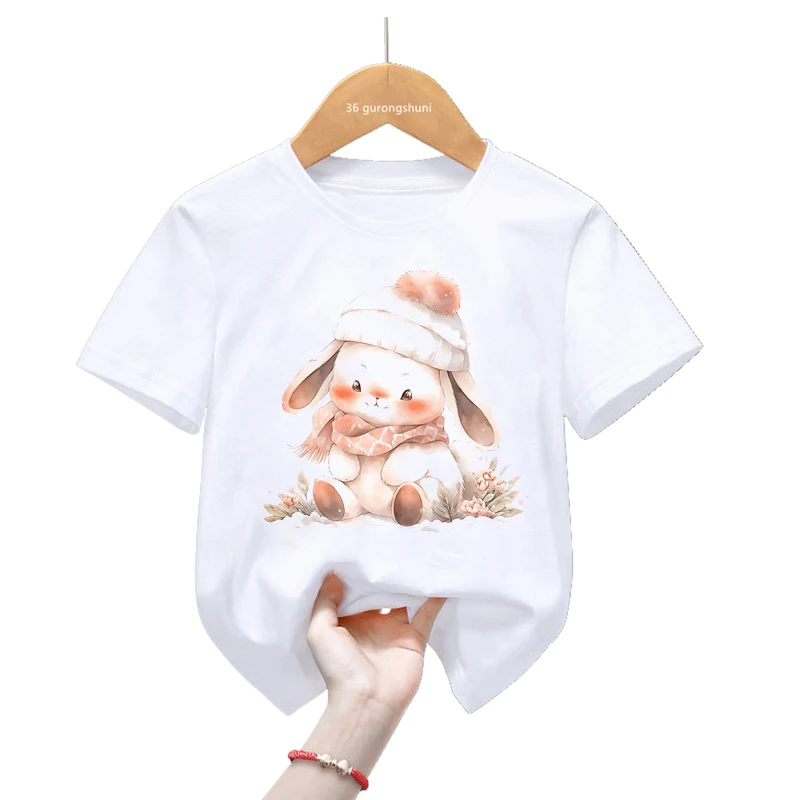 Kawaii Frog Flowers Print T Shirt For Girls/Boys Zebra/Penguin/Panda/Deer Animal Tshirt Cute Kids Clothes Harajuku Shirt