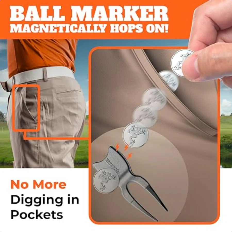 Golf Hop Magnetic Ball Marker and Divot Repair Tool Golf Course ential Great Gift for Men and Women