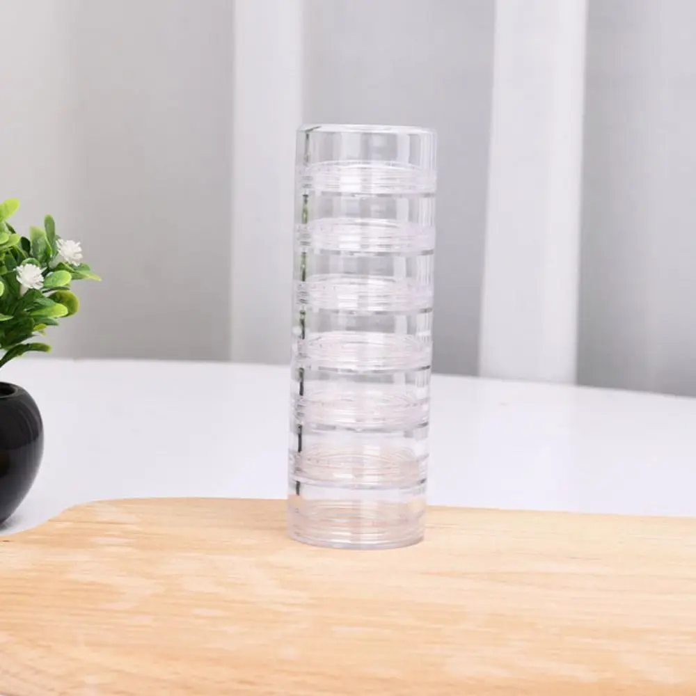 Mini Multilayer Clear with Cover Stackable Round Eye Cream Box Face Cream Box Jewelry Storage Box Makeup Organizer