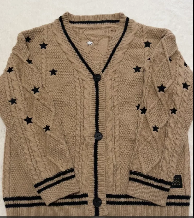 سترة TS Cardigans Fearless مع تطريز على شكل نجمة للنساء، سترة مريحة كبيرة الحجم للجنسين هدية عيد الحب تايلور
