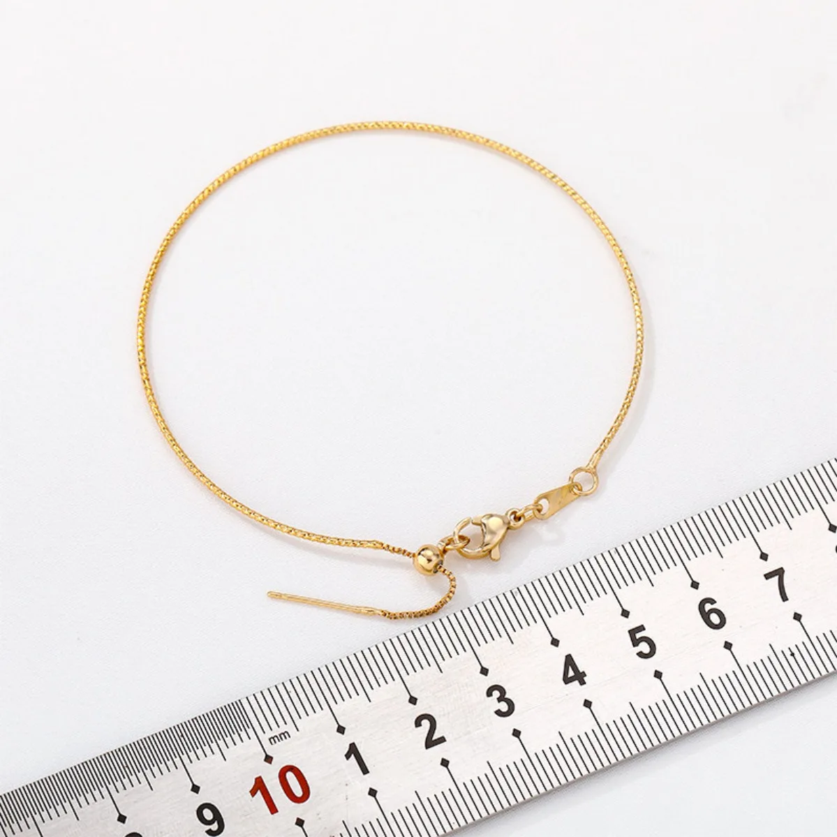 14K Gold Plated Adjustable Beading Bangle With Threading Needle DIY Handmade Bracelet Jewelry Making Supplies