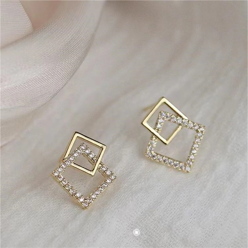 10/5/1 Pair Square Planet Hanging Earrings Women's Simple Ear Clip Fashionable Girl's Pendant Accessories