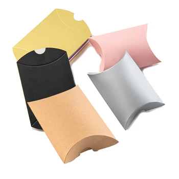 10 יחידות כרית נייר קופסת מתנה לסוכריות לאירועי חתונה יומולדת אריזת תכשיטים חומר ציוד