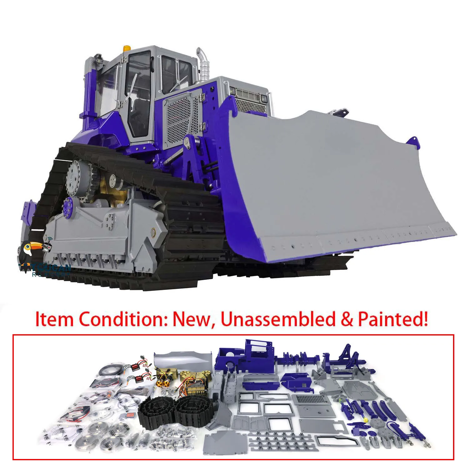 1/14 LESU RC Hydraulic Bulldozer Aoue DT60 Remoted Painted KIT Dozer Truck Toucanhobby Model Blue Gray Gift Toy for Boy Thzh1340