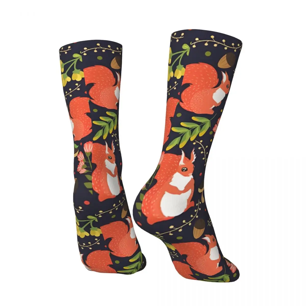 Crazy compression Squirrels Sock for Men Harajuku Seamless Pattern Crew Sock Novelty