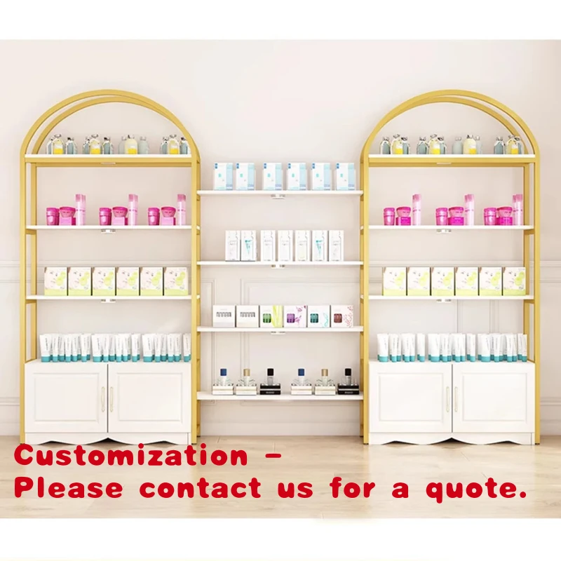 

Customize.Modern Wood & Metal Supermarket Display Rack Cosmetic Retail-Freestanding Corrosion Protected Customizable 2800mm