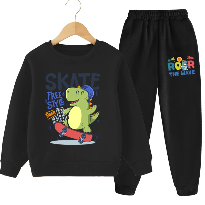 Frühling Herbst Kinder Kpop Sweatshirt-Sets Jungen Mädchen Cartoon-Print Pullover und Lange Hosen 2-teilige Sets Kinder Lässiger Trainingsanzug – Detail 6