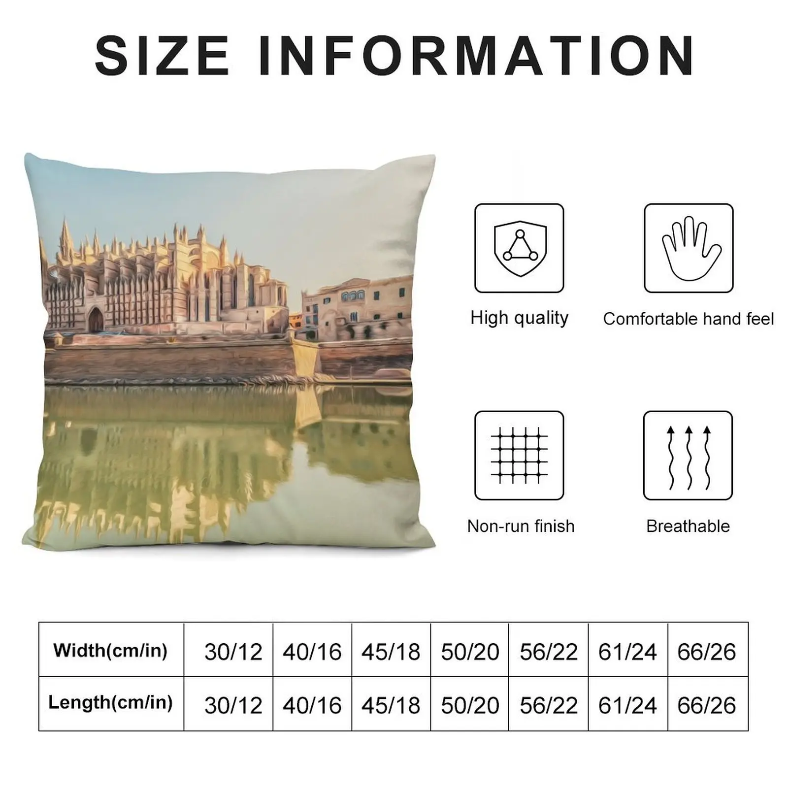 Palma de Mallorca,Cathedral Throw Pillow Sofa Cover Couch Pillows pillow