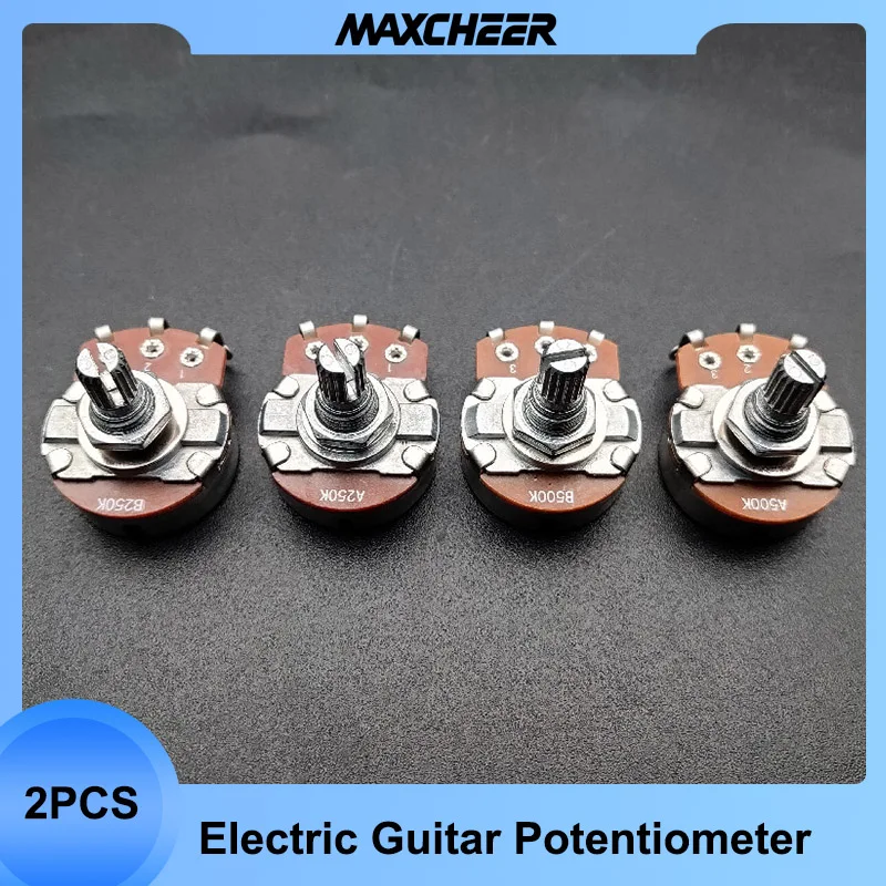 

2pcs A500K/B500K/A250K/B250K Electric Guitar 18mm Split Shaft Linear Taper Potentiometer Volume Tone Big Guitar Pot