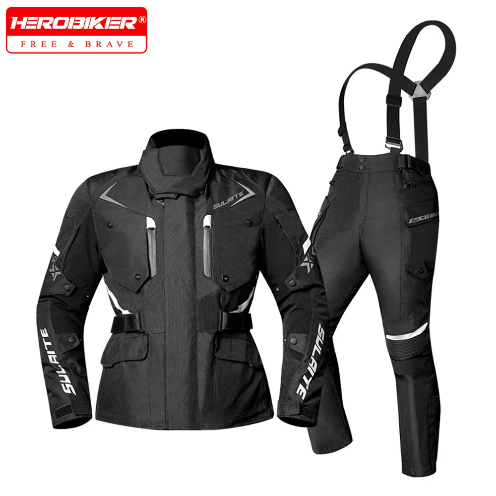 Winter Motorcycle Rally Suit Windproof Warm Motorbike Jacket Reflective Motorcycle Jacket Men Wear-resistant Riding Clothing