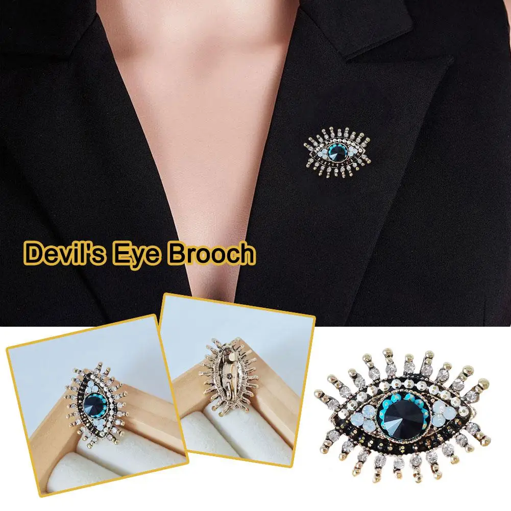 Retro Brooch For Men Women Fashion Demon Eye Brooches Pins Jewelry Accessories Party Gifts 2024 New Trend Cool Thing Z7U8