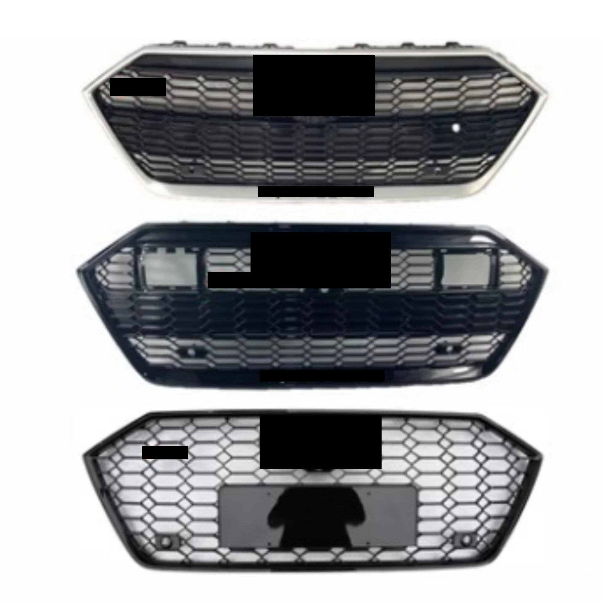 Body Kit Front Radiator Grille for Audi A7 S7 2016-2020 Convert RS7 New Style Black Net with ACC Mask Car Accessories