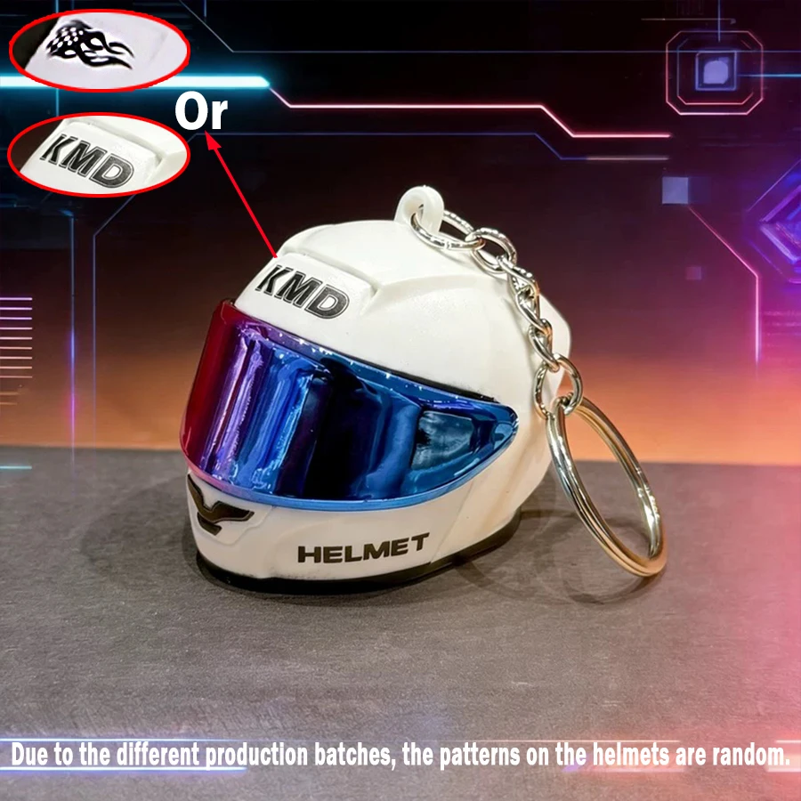 Mini Motorcycle Helmet Keychain Light LED Night Safety Warning