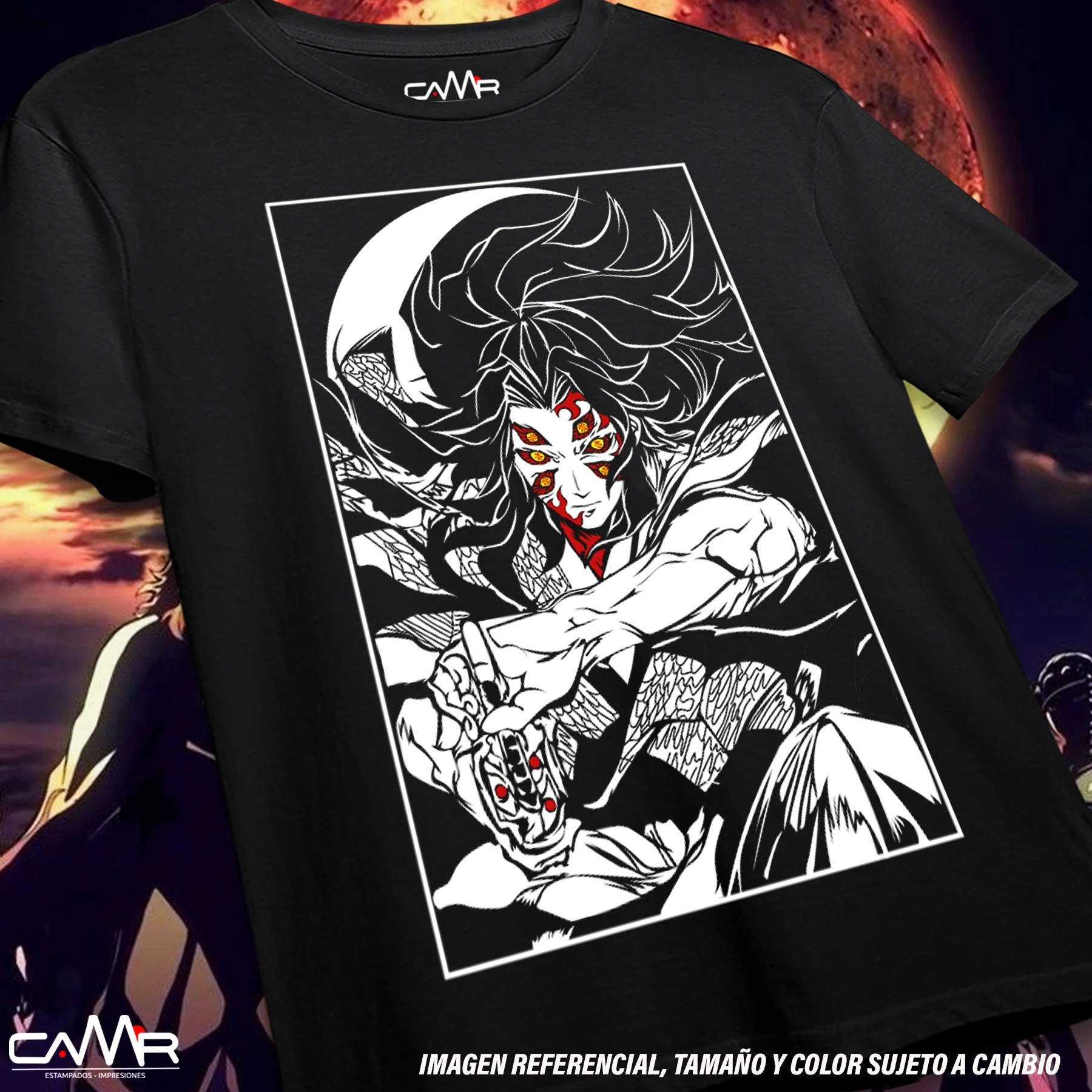 Kokushibo Shirt 1st Upper Moon Tshirt Muzan Demon Slayer T-Shirt Tanjiro Anime