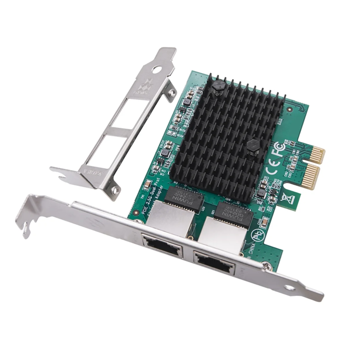 Carte réseau PCIe pour ordinateur de bureau, adaptateur Ethernet 2.5 Gigabit, puce RTL8125BG, PCI-E LAN, 2 ports, 2.5G