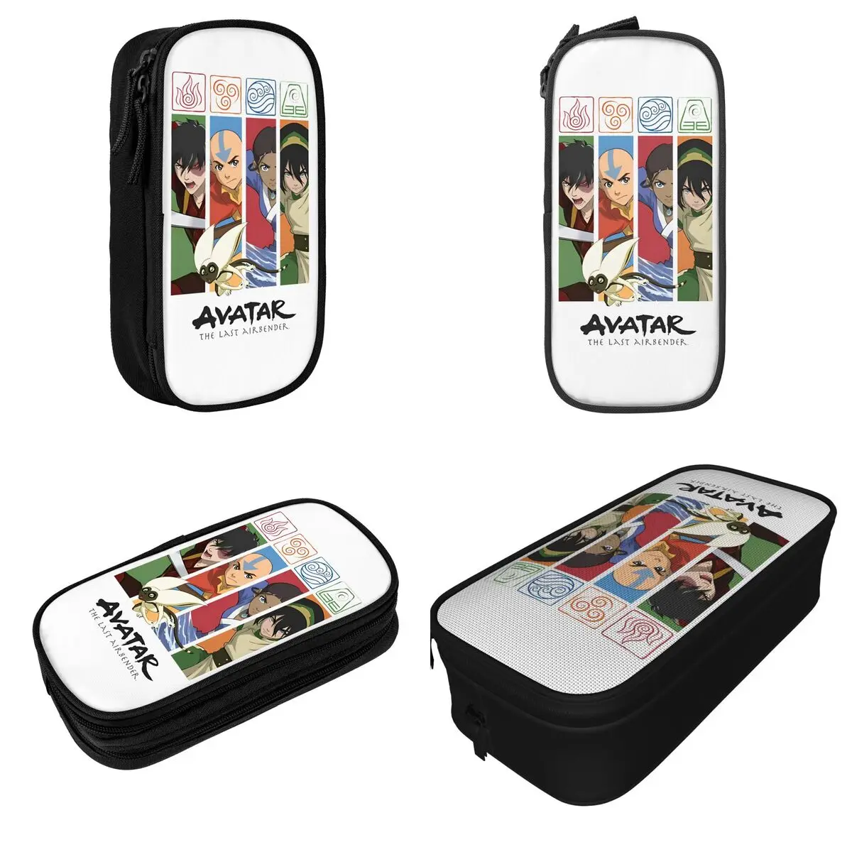 Imagem -02 - Avatar The Last Airbender Grupo Lápis Case Painéis de Personagem Dupla Camada Caixa de Grande Capacidade Kids Gift