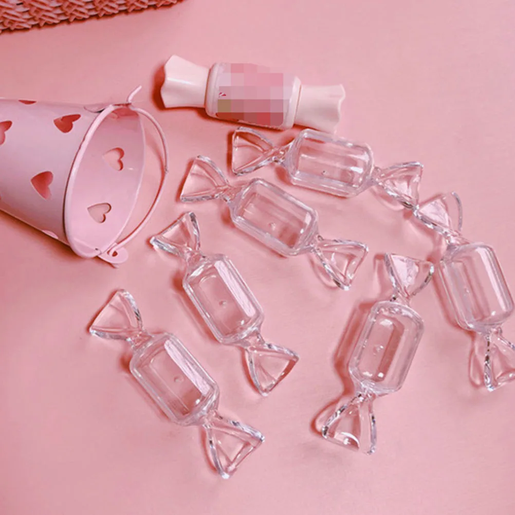 

24pcs Candy Jewelry Box Transparent Mini Storage Organizer Cute Charm Box for Earrings Necklaces Bracelets Pendants Small