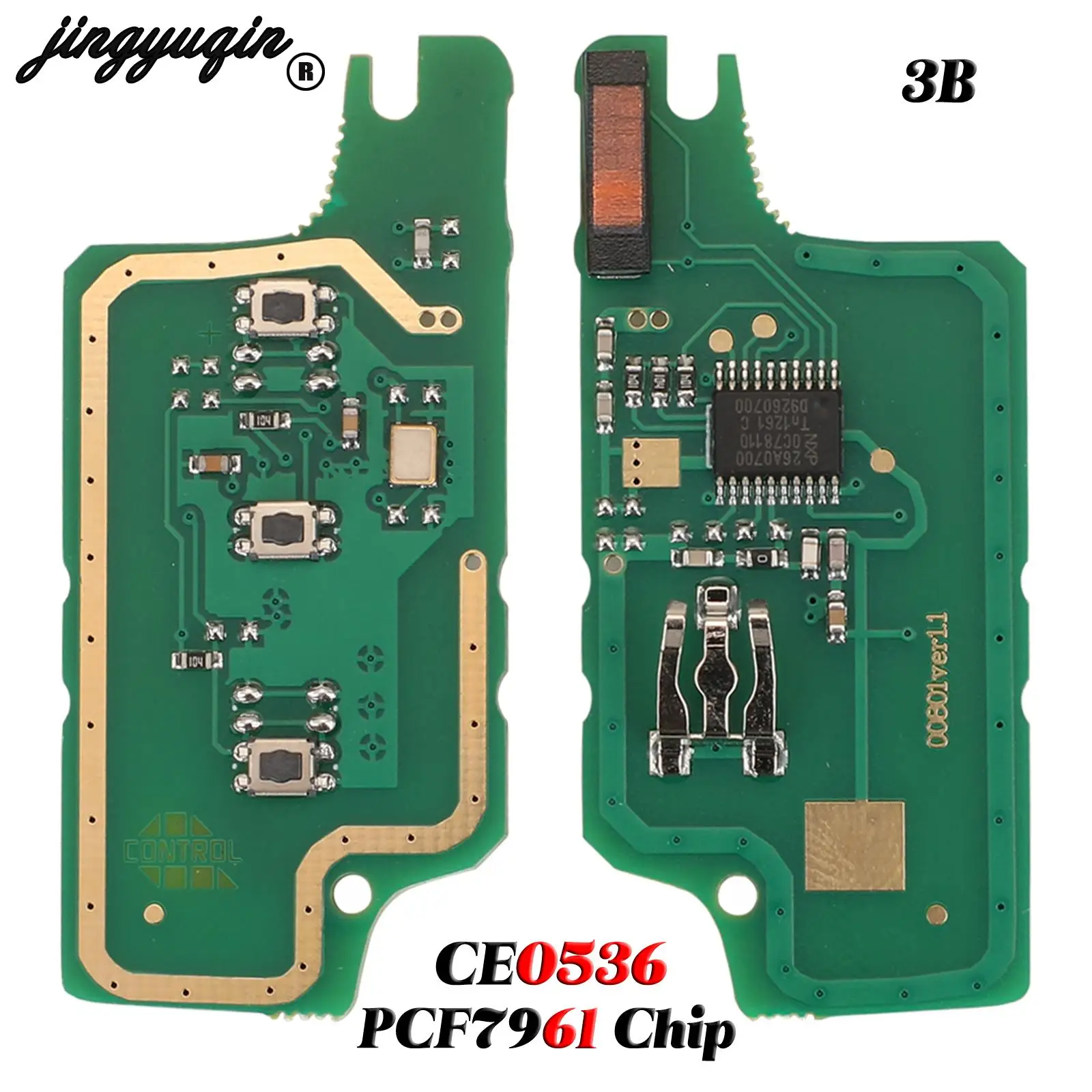 jingyuqin 2/3 Buttons For Peugeot 407 407 307 308 607 Citroen C2 C3 C4 C5 ASK/FSK Remote Key Circuit Board CE0523/36 pcf7941/61