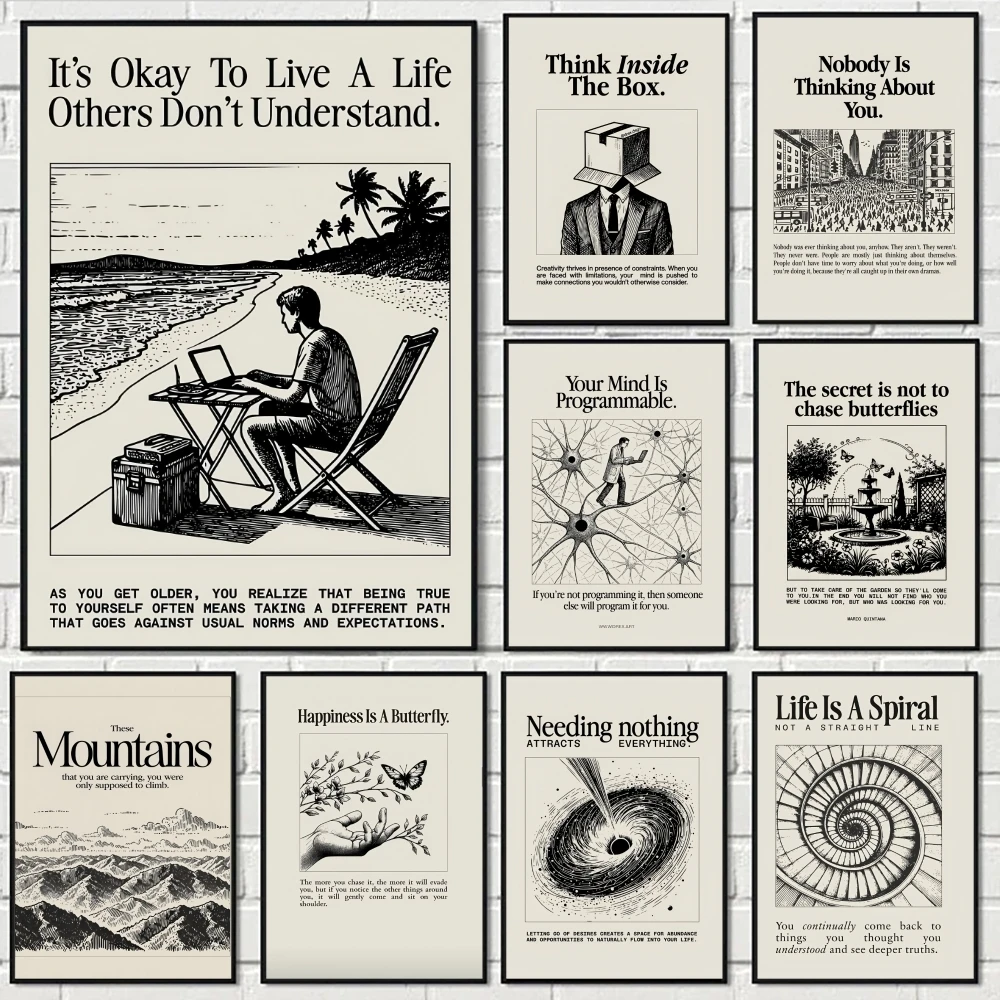Affiche de Discipline inspirante, autocollant de l'espace parfait, auto-adhésif pour bureau, Home cinéma, décor artistique mural, cadeau fantaisie