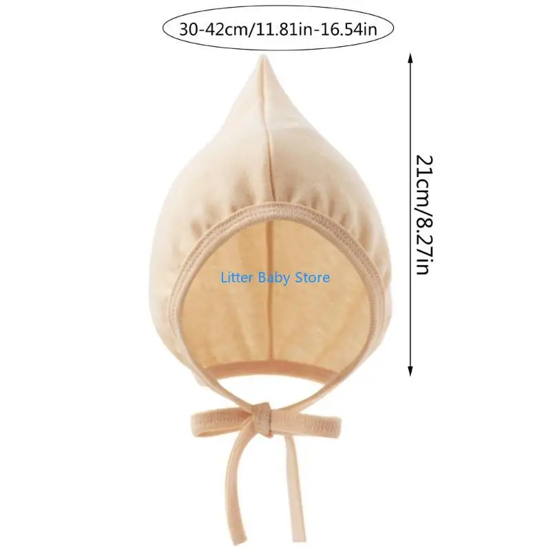 N80C Baby Fetal Hat Spring Autumn Ear Protections Caps for 0-12 Month Baby Fashionable Bonnet Hats Hospital Nursing Caps