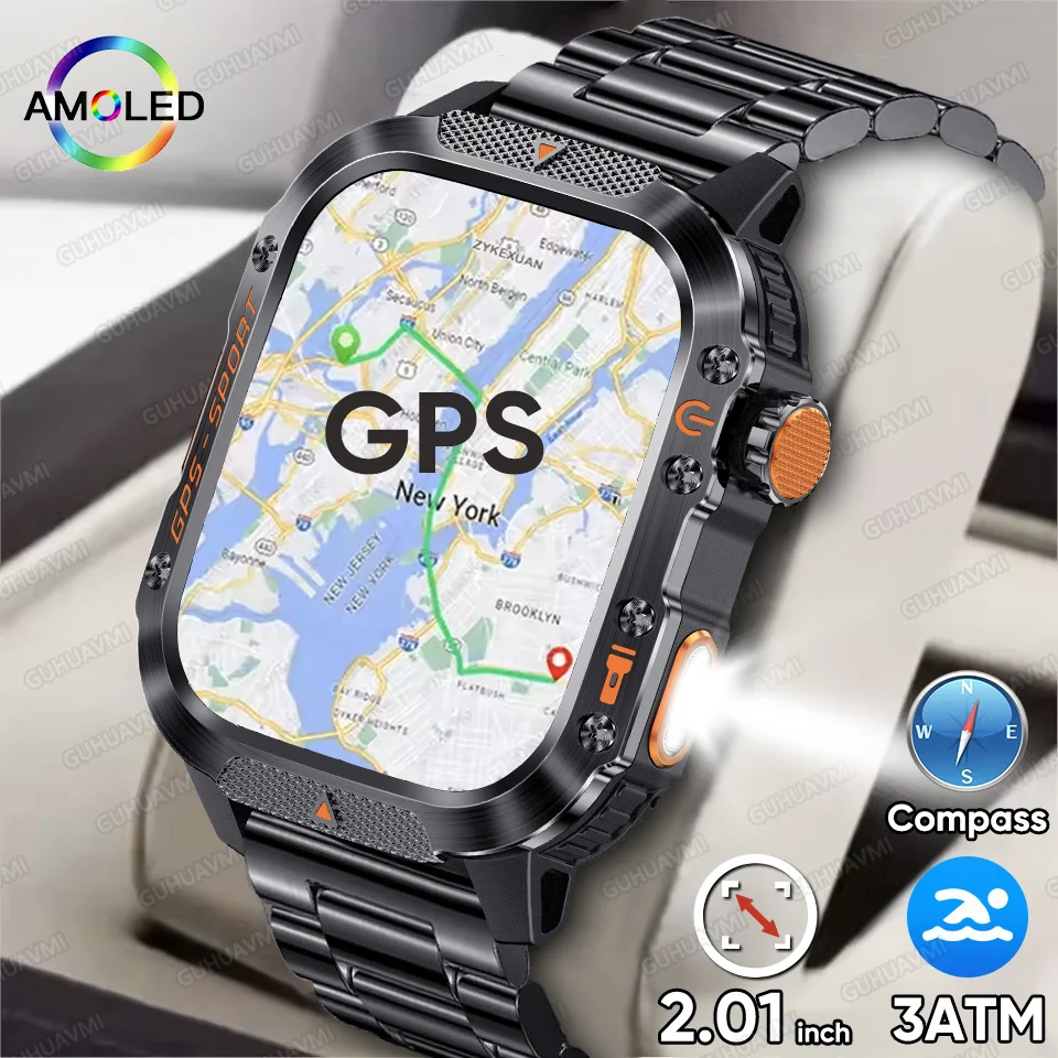 2026 New Durable GPS Smart Watch 10ATM Waterproof Built-in Dual-band GNSS Compass Military Sport Men Swim Smart bracelet For IOS
