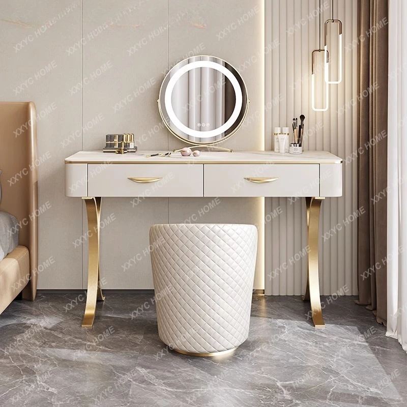 

Туалетный столик ML Light Luxury из массива дерева с каменной столешницей, современный, простой, для небольшой квартиры, для спальни, для дома