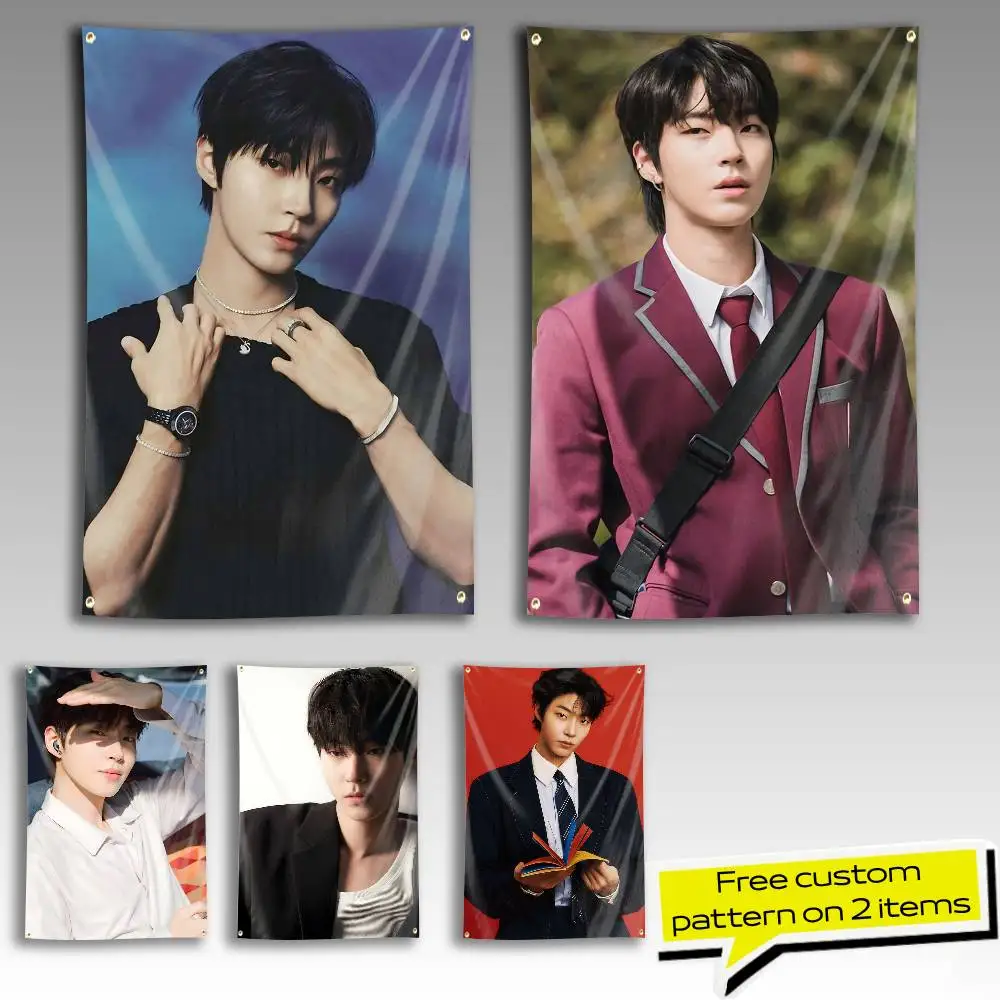 H-Hwang In-youp Actor True Beauty Flag Tapestry Banner for Bedroom Living Room Outdoor Camping Custom Supported