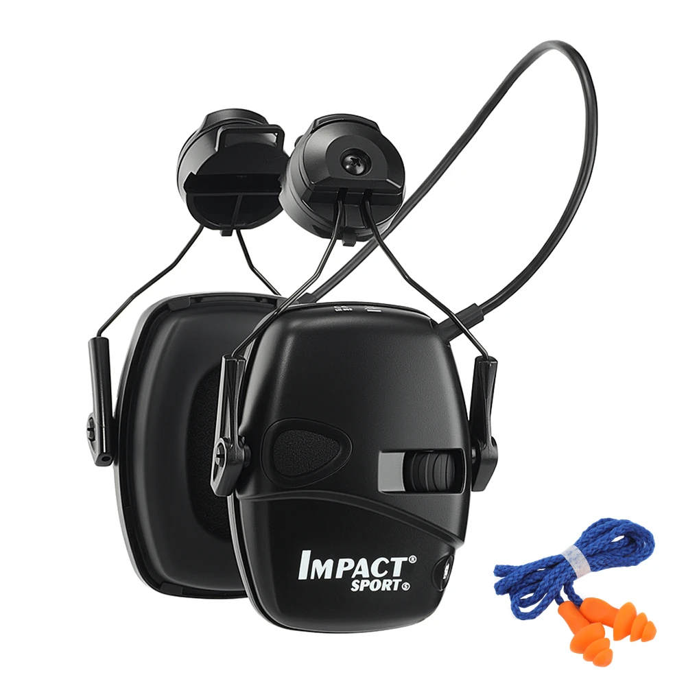 Impact Sport Tactical Electronic Earmuff FAST Rail Mount Sound Amplification Noise Reduction Headset for Shooting Hunting Airsof