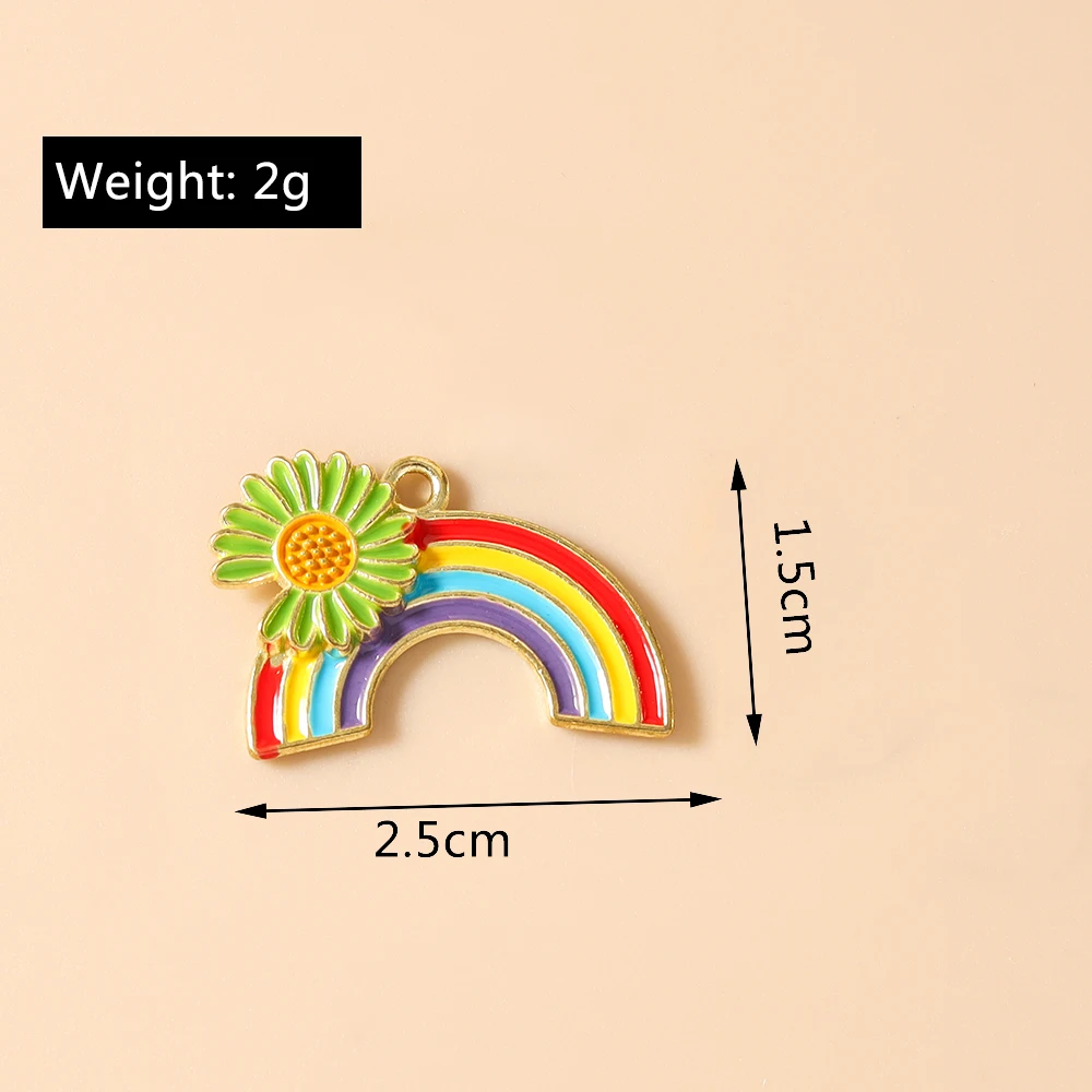 Leslie 10 Stück Mix Niedliche Emaille-Stern-Wolken-Regenbogen-Anhänger für DIY Armband Halskette Ohrringe Schmuckherstellung Handgemachtes Kunsthandwerk – Detail 36