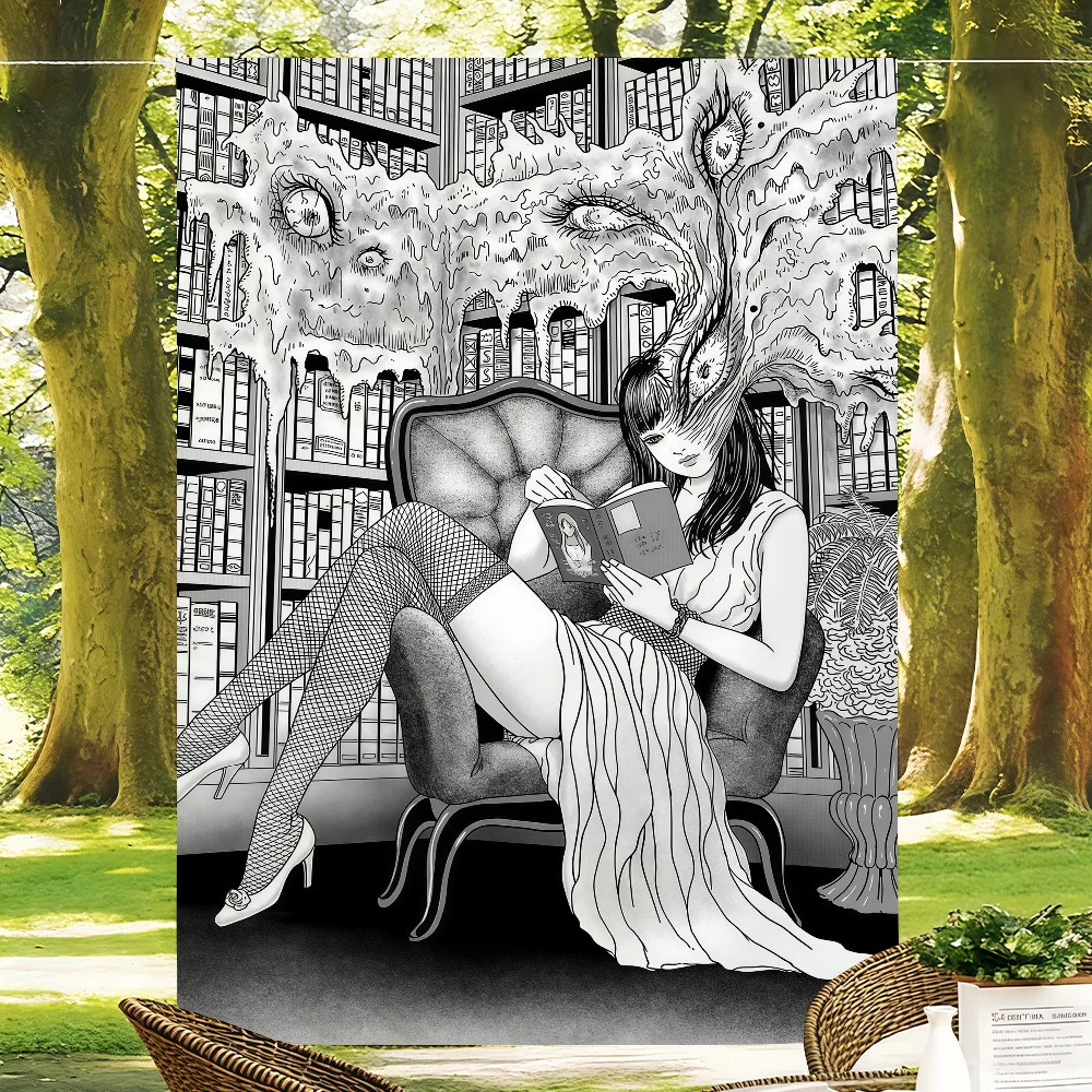 Junji Ito T-Tomie Kawakami-Flagge, geeignet für Outdoor-Camping-Partys, Hochzeiten, Wohnzimmer- und Schlafzimmerdekoration