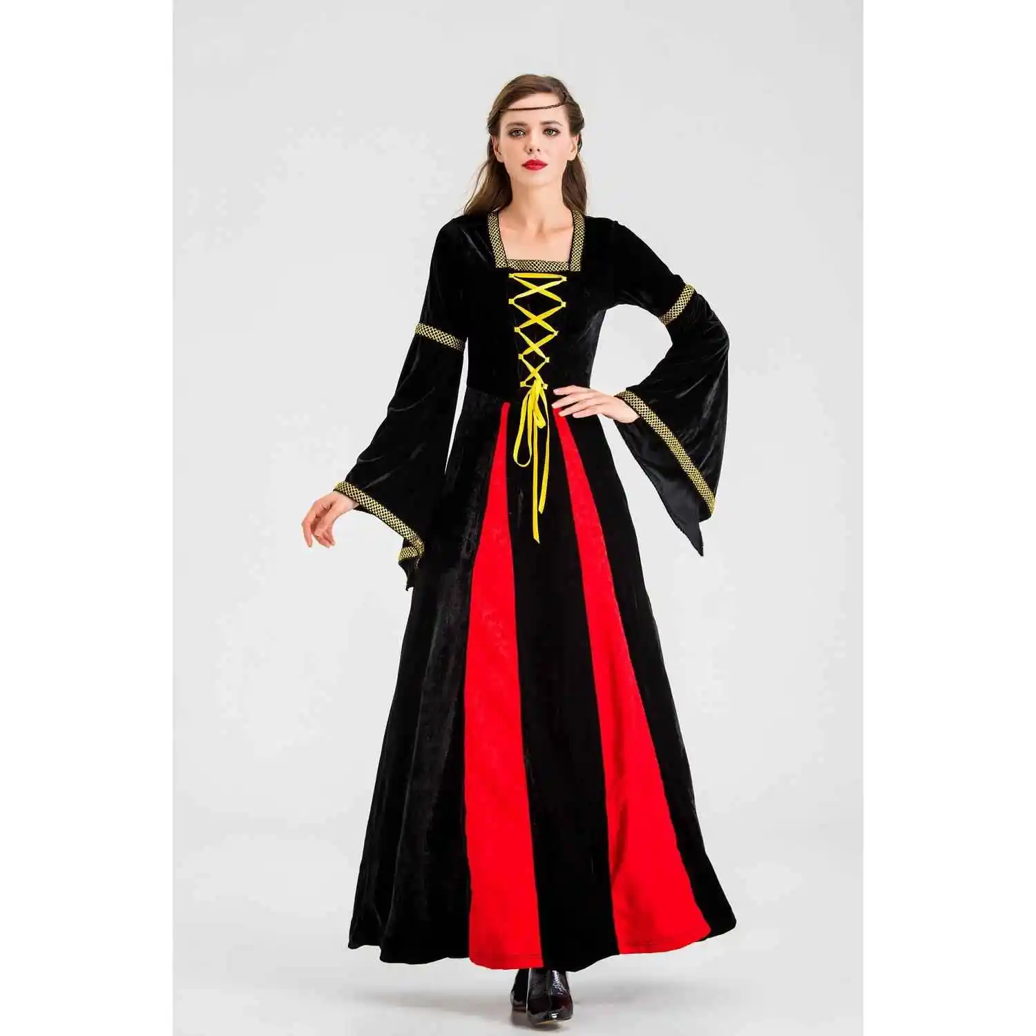 loween Queen Godd Court Princ Costume da spettacolo vintage europeo Sle Spettacolo teatrale Abbigliamento etnico da donna