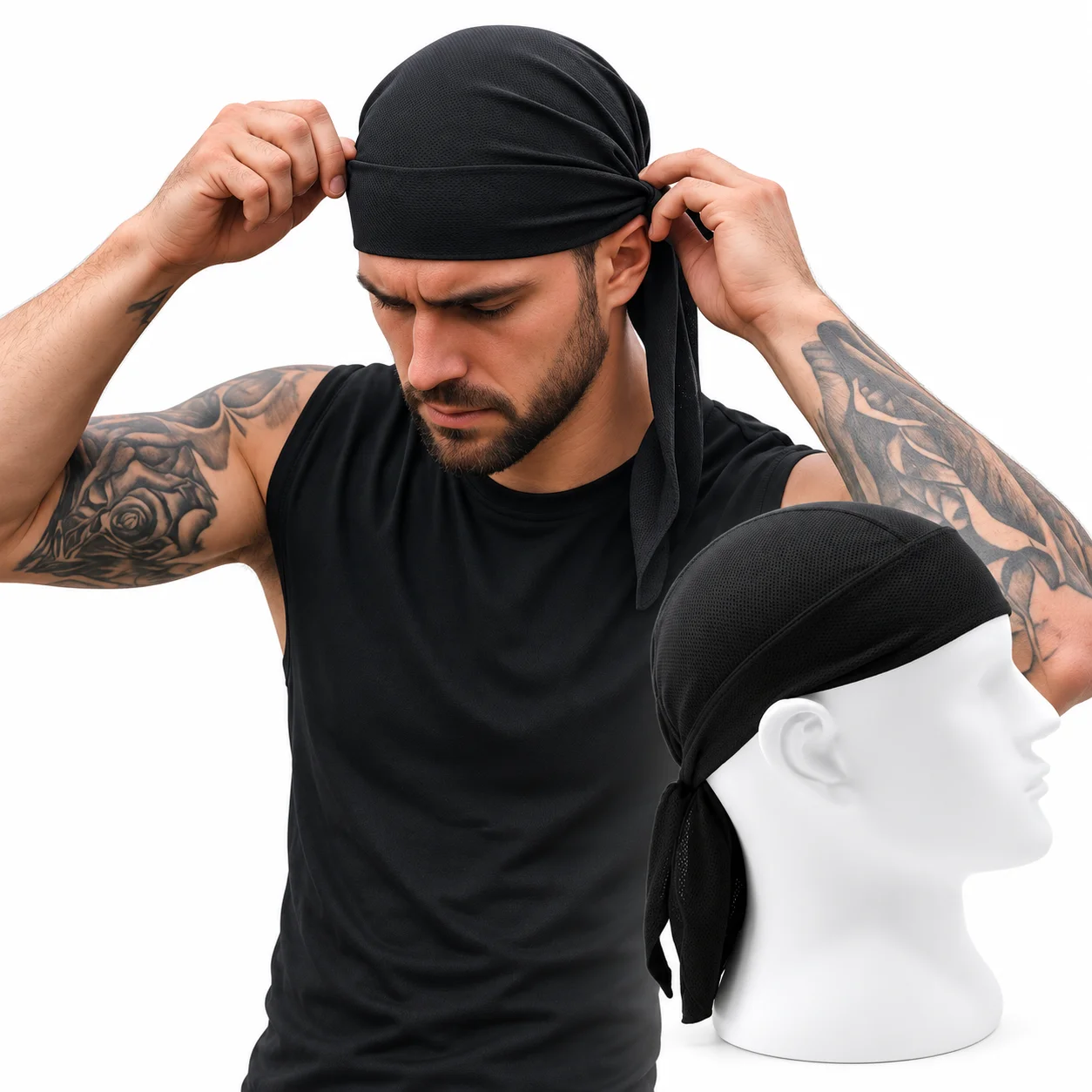 Cycling Pirate Cap Quick-Dry Breathable Sweat-Wicking Head Scarf for Bicycle Motorcycle Running Outdoor Sports