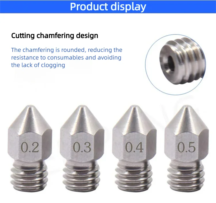 1,75 mm MK8 Edelstahldüse Extruder Druckkopf für Anet A8 A8Plus CREALITY Ender 3 3S Pro V2 CR10 3D-Drucker 0,2–1,0 mm – Detail 4