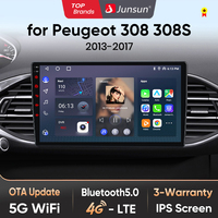 Junsun AI 4G LTE Wireless CarPlay Android Auto Car Radio For Peugeot 308 2013 2014 2015 2016 2017 GPS Navi BT DSP RDS FM