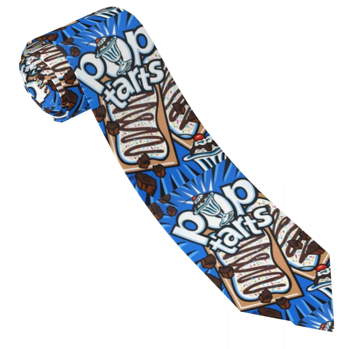 Hot Food Printed Tie Fashion Pop Tarts Daily Wear Neck Ties Men Vintage Cool Necktie Accessories Quality Graphic Collar Tie