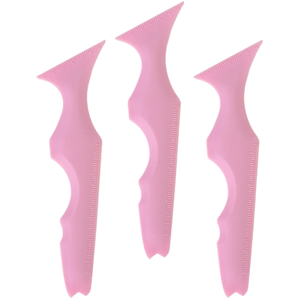 2 Pcs Silicone Beauty Ruler Pink Makeup Tool Eyeliner Stencils Shadow Mask Mud Applicator Eyeshadow Aid Eyebrow