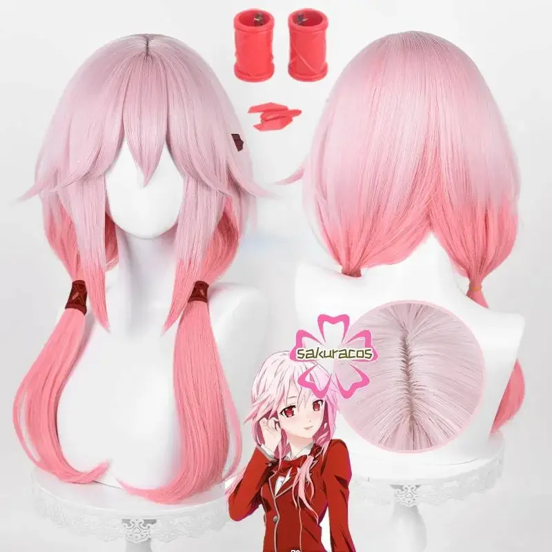 Yuzuriha Inori Cosplay Wig Anime Guilty Crown Pink Gradient Long Heat Resistant Synthetic Hair Wigs for Halloween Costume