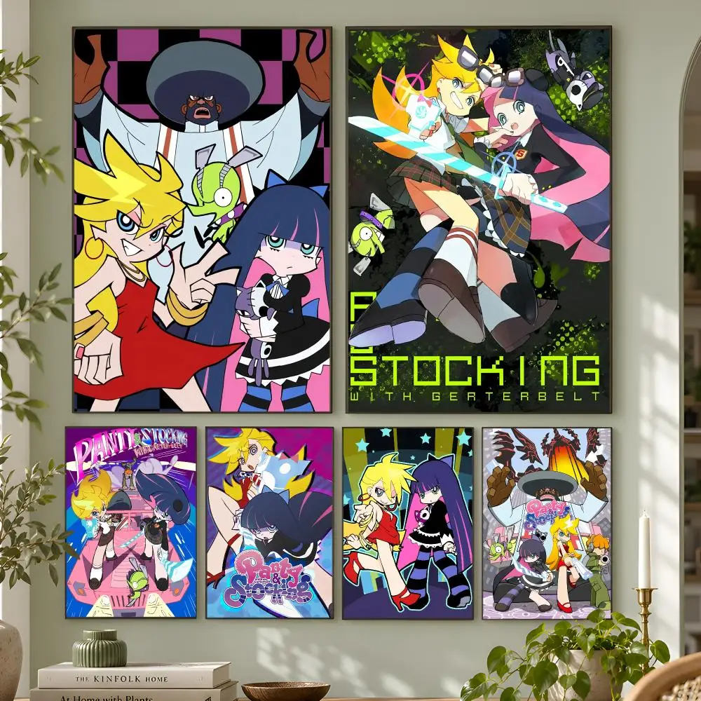 Anime Panty And Stocking With Garterbelt Cool Girl Poster Wall Art Home Decor Living Room Bedroom Office Dorm Apartment Gift
