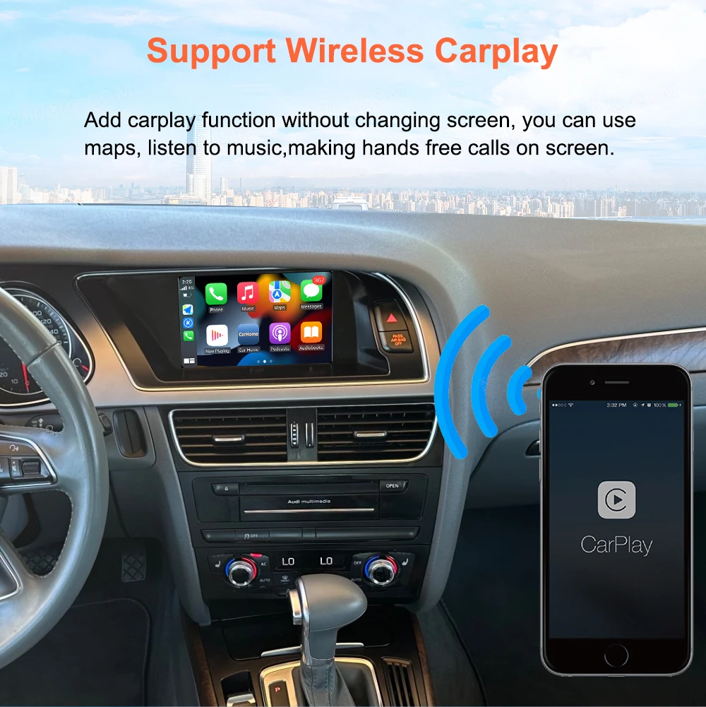Bonroad DAB+ Carplay Android Auto Nachrüstmodul für Audi MMI 3G A4 B8 A5 S4 S5 Q5 2009-2015 Airplay Mirror Link Interface Box – Detail 6