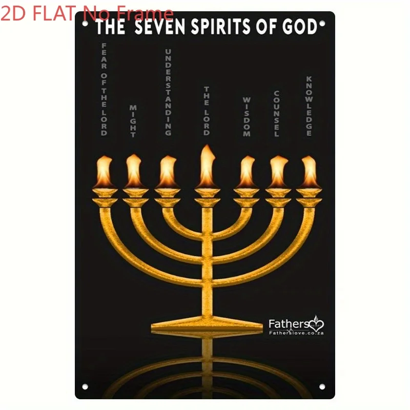 CIFbuy Vintage Aluminum Wall Art Waterproof Menorah Sign For Home Temple Indoor Outdoor Room Decor