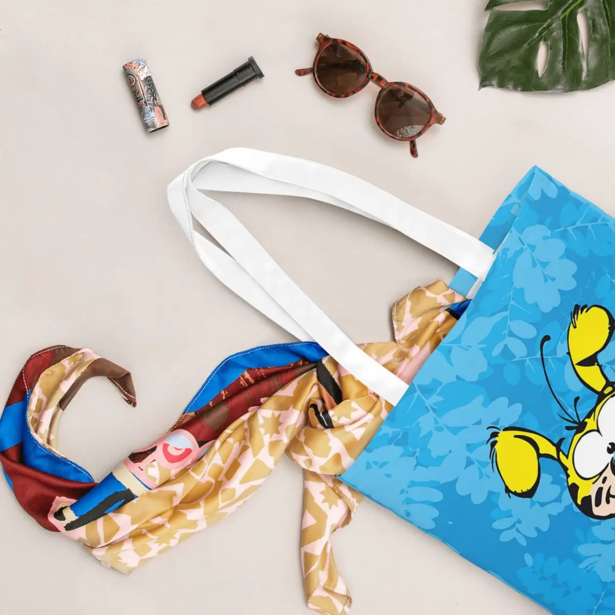 กระเป๋าช้อปปิ้งลายมาร์ซิพูลามิ กระเป๋าผ้าแคนวาส กระเป๋าโท้ทแบบพับได้สำหรับผู้หญิง กระเป๋าสะพายไหล่ กระเป๋าเดินทาง