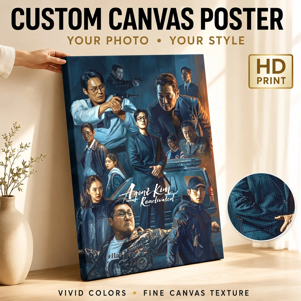 Agent Kim Reactivated Movie Framed Canvas Print Poster Personalized Photo Vintage Movie Wall Paintings Decoration for Man Cave