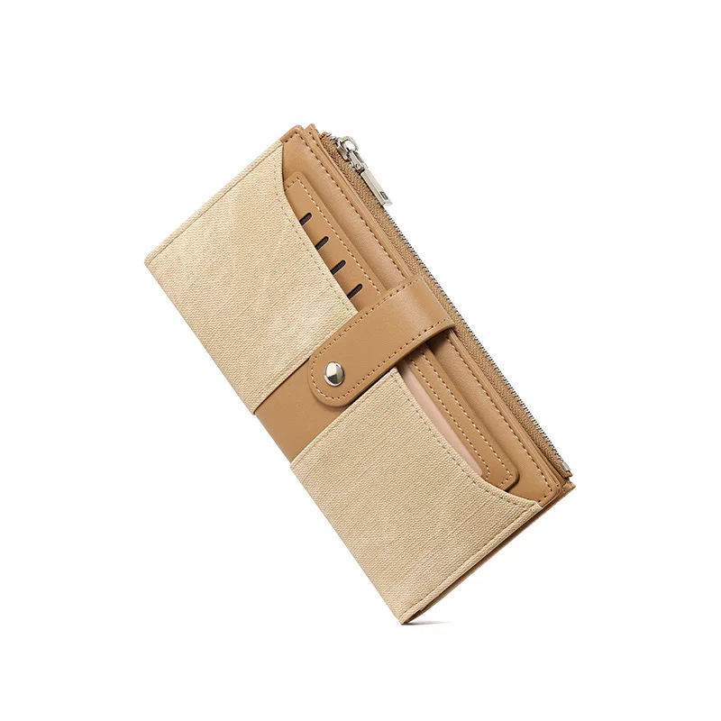 Western Patchwork Long PU Leather Large Capacity Women Wallet Multi-card slot Two Floded Purse for Ladies