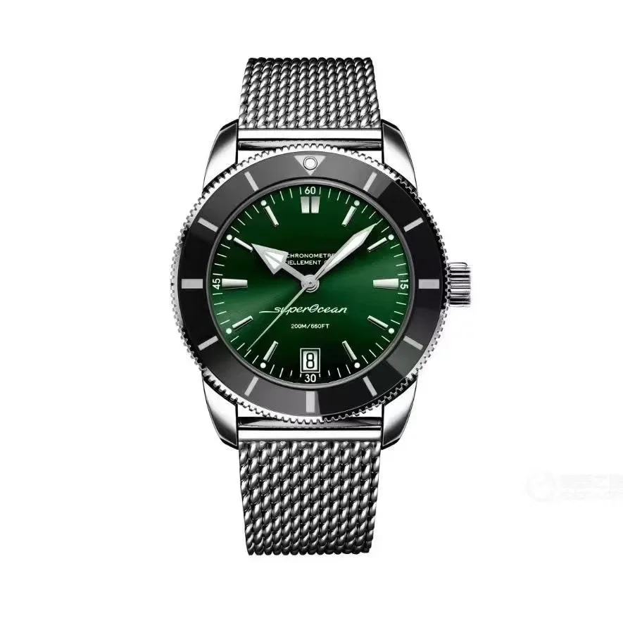 2025 Men's Blue Green Quartz Watches Exquisite Luxury Hamilton Men Best Wristwatch with Stainless Steel Band for Casual Sport