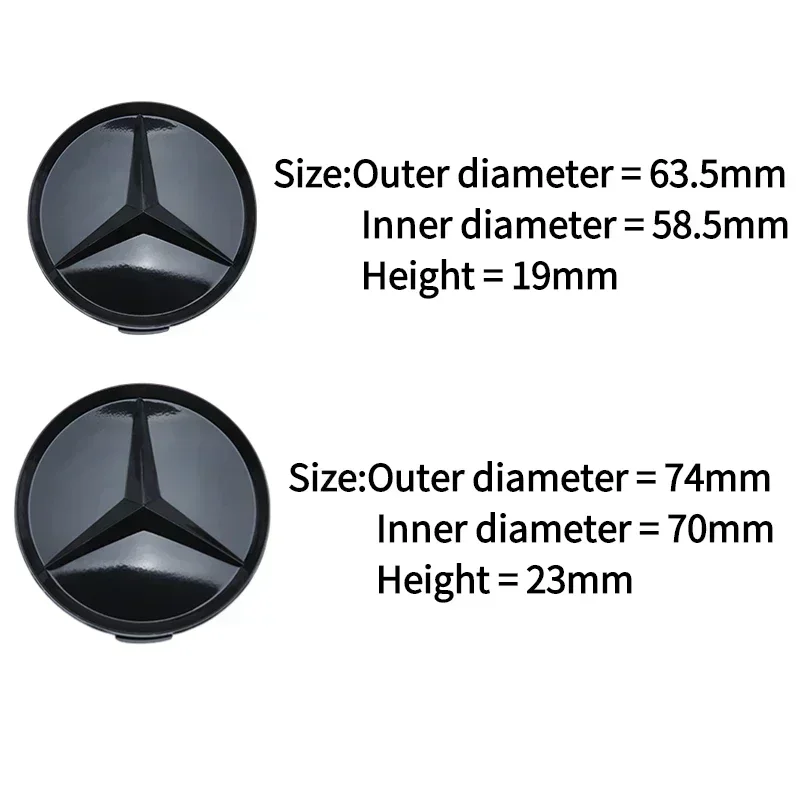 63.5/74mm ABS Car Wheel Center Covers for Mercedes Benz W166 W212 W213 W246 W176 C260 C200 C300 C180 C63 W167 Hub Accessories